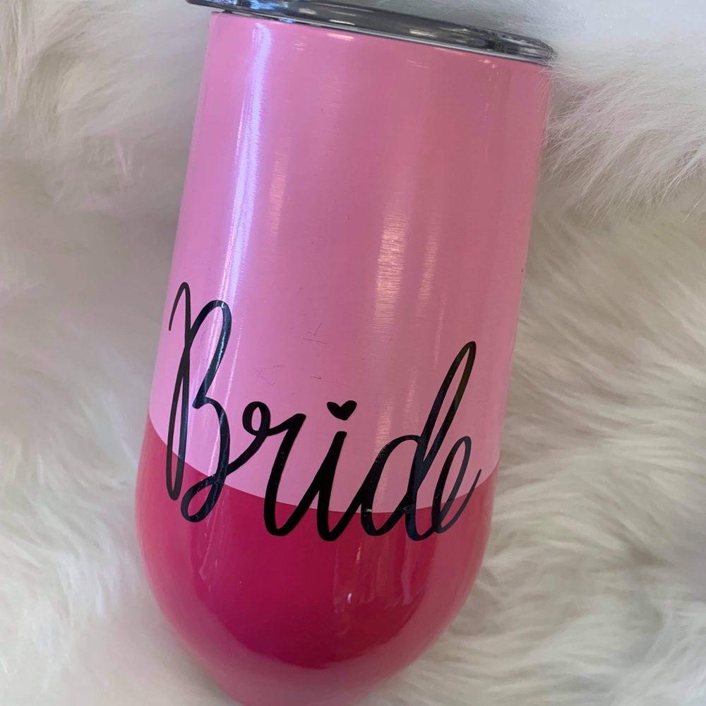 Two toned pink 16 oz Bride tumbler
